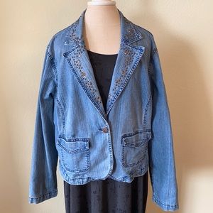 Venezia Jean Jacket with Studded Collar